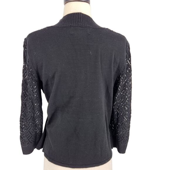 SALE Requirements Black Top with Attached Open Front Shrug Front Size Medium - Picture 4 of 7